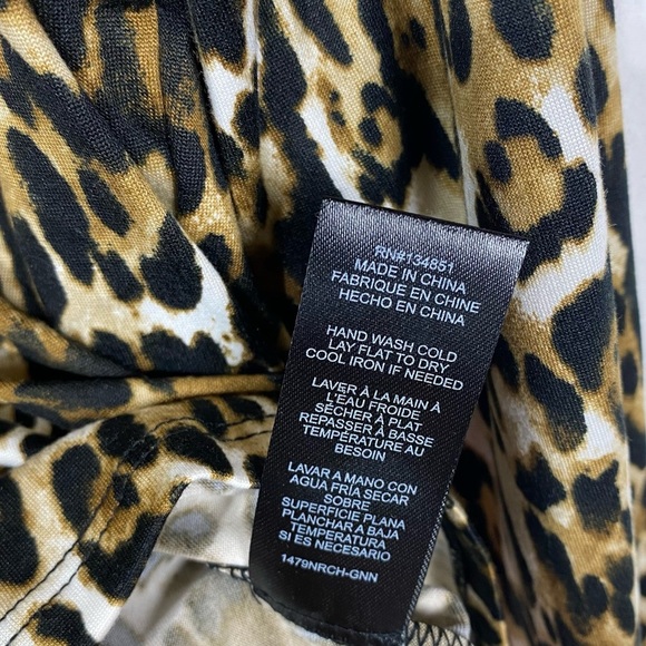 NWT Wayf Leopard Print Crew Neck Long Sleeves Crop Top Tan/Black Size Medium M - Picture 10 of 10